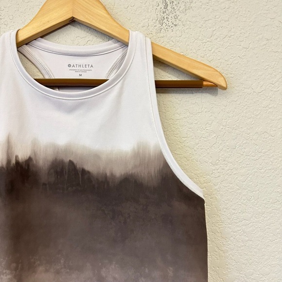 ATHLETA Shanti Watercolor Stripe Crop Racerback Tank Top #568115 - Picture 4 of 9